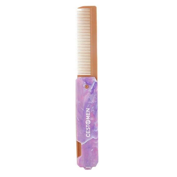 Marble Purple 2-IN-1 Folding Comb Mater