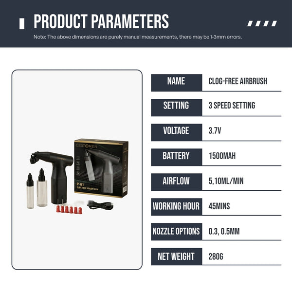 CESTOMEN CLOG-FREE WIRELESS AIRBRUSH
