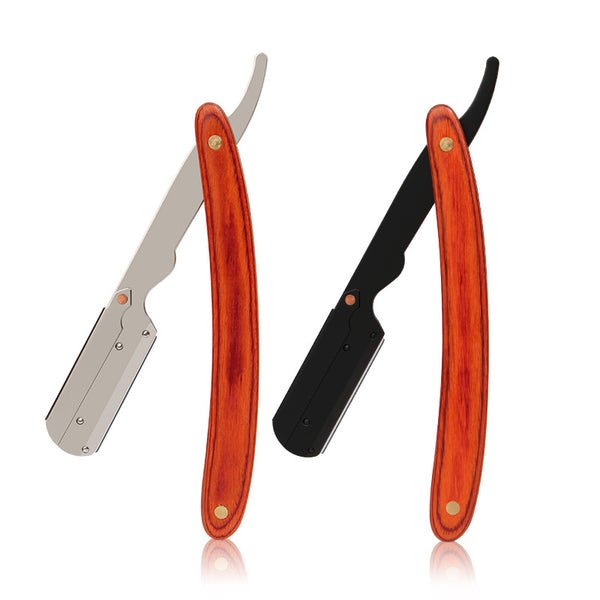 Tech Orange Wood Handle Vintage Foldable Shaving Razor
