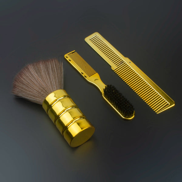 Barber Gold Brush Set Pack of 3