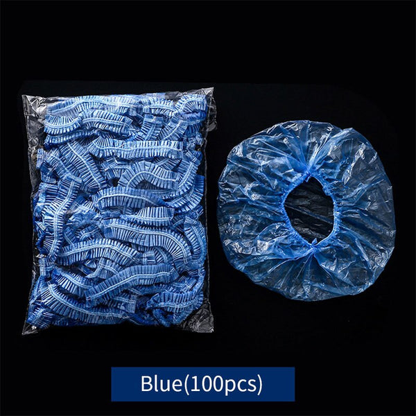 100pcs/lot Transparent Disposable Shower Caps