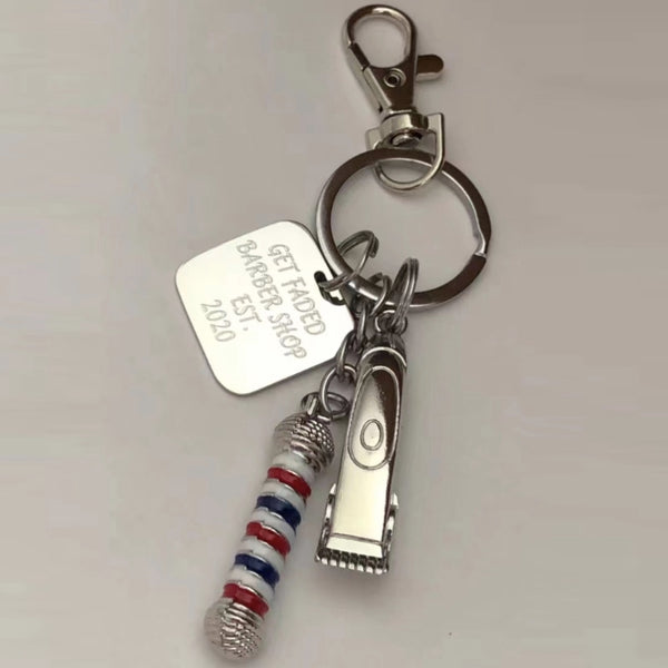 Barber Shop Personalized Key Chain