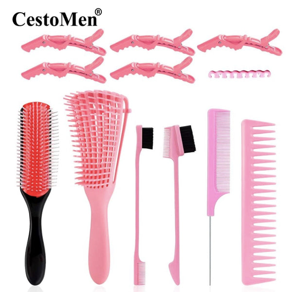 6 Pcs Detangling Brush Set 3 color