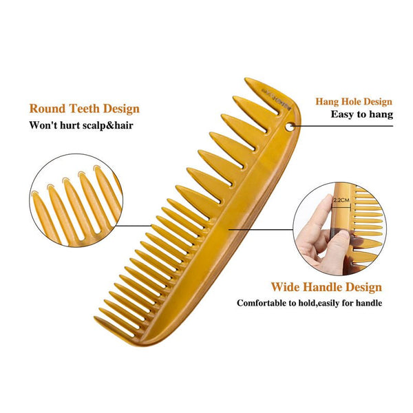 1PC Men 2 in 1 Wide Teeth Oil Head Back Aircraft Comb