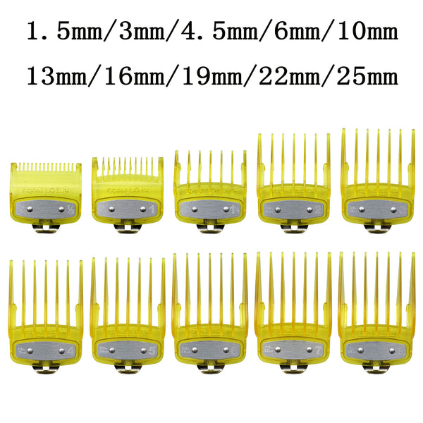 Clear Yellow 10pcs Clipper Guards For Wahl