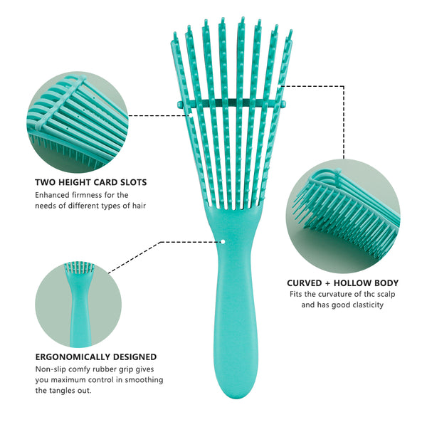 Green 4pcs/Set Detangle Brush Set