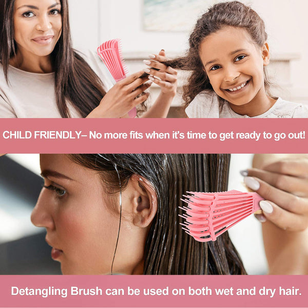 2 Pieces Detangler Brush 4c Hair Set with Rat Tail Comb