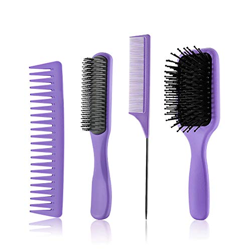 5Pcs Paddle Hair Brush, Detangling Brush and Hair Comb Set
