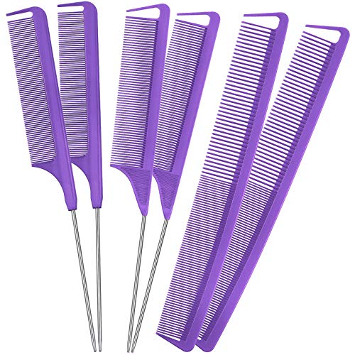 6 Pieces Parting Comb Rat Tail Hair Comb Set