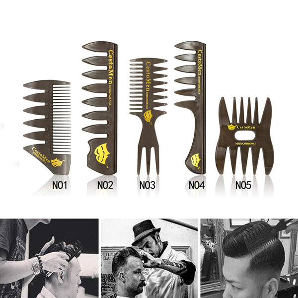 5 PCS Barber Hair Comb Styling Set with Gift Bag