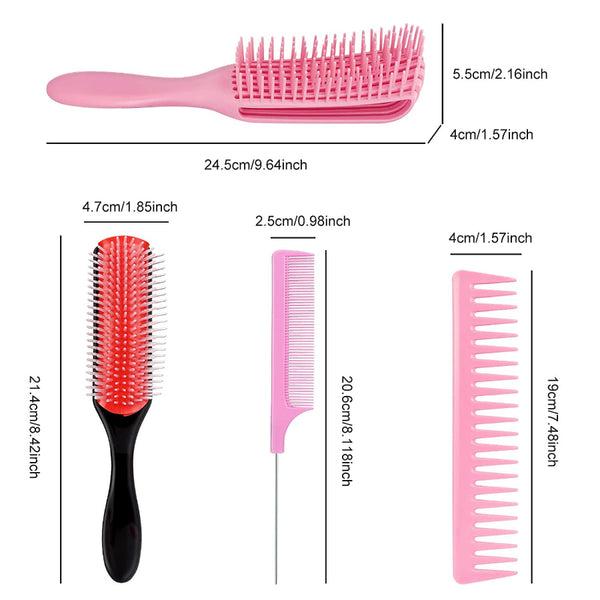 6 Pcs Detangling Brush Set 3 color