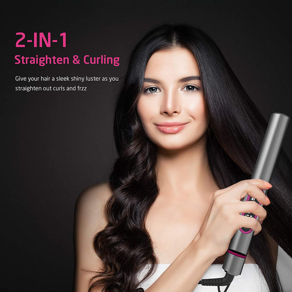 Hair Straightener and Curler 2 in 1 with LCD Temp 290-450℉