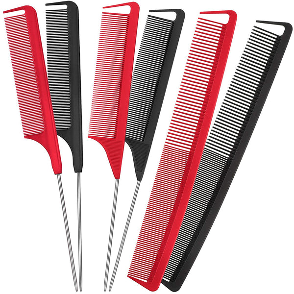6 Pieces Parting Comb Rat Tail Hair Comb Set