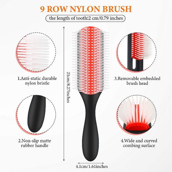 9 Row Cushion Detanger Hair Brush