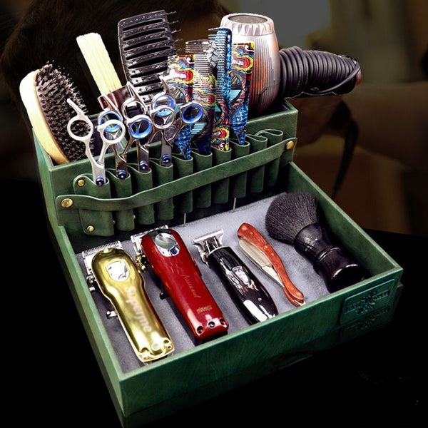 PU Leather Barber Tool Storage Box
