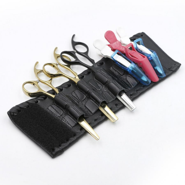 PU Leather Wristband Barber Scissor Bag