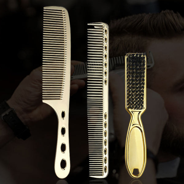 CestoMen 3pcs/set Barber Brush And Comb Set