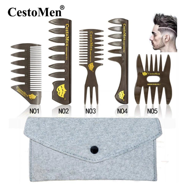 5 PCS Barber Hair Comb Styling Set with Gift Bag