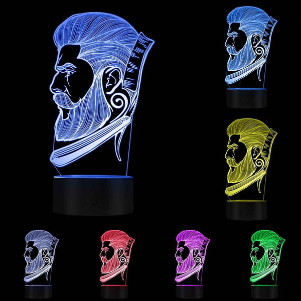 3D LED Personalized Lamp Barber