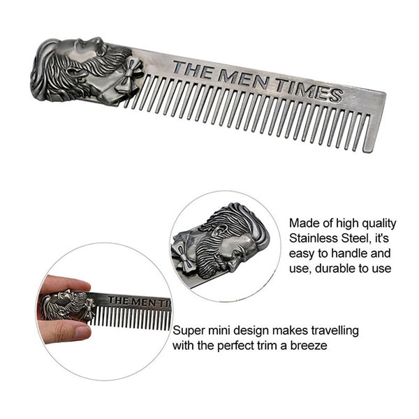 2pcs/set Natural Boar Bristle Shaving Brush with Stainless Steel Men Comb