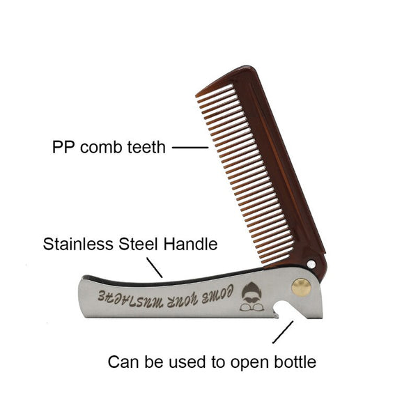 CestoMen Black Plastic Tooth Folding Comb