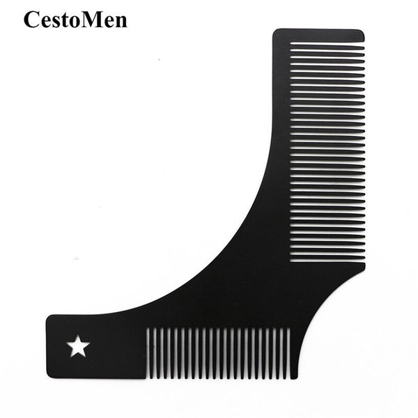CestoMen Gentlemen Mustache Modeling Template Double-sided Beard Trimmer Comb