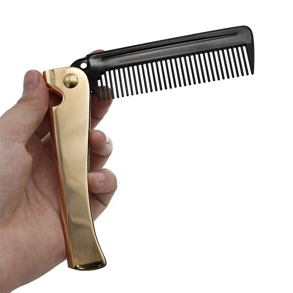 CestoMen Gold Stainless Steel Handle Barber Comb