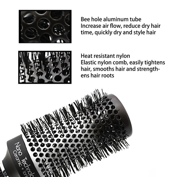 CestoMen Black Ceramic Round Brush