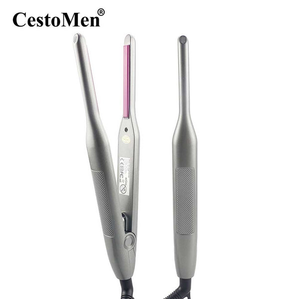 CestoMen LED Digital Ionic Hair Straightening Curling Iron Silver Color