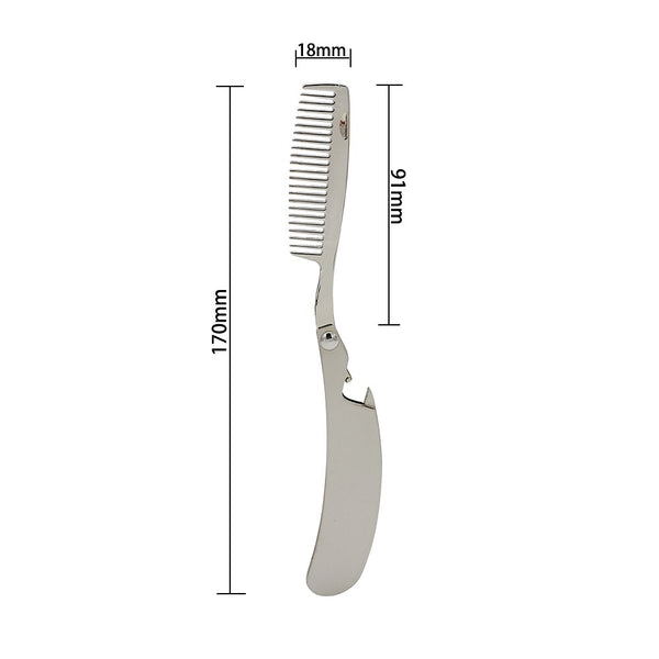 CestoMen Metal Foldable Beard Comb