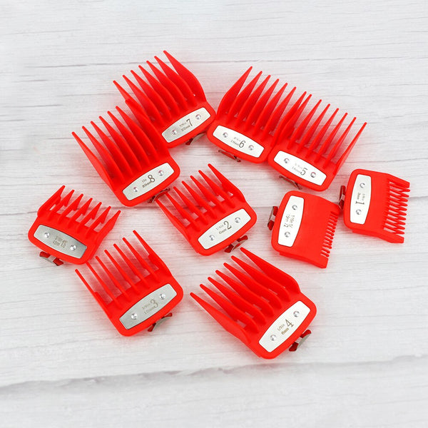 CestoMen Red 10 Pcs/lot Barber Clipper Limit Comb