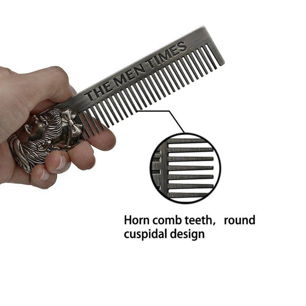 CestoMen New Design Stainless Steel Skull Beard Comb