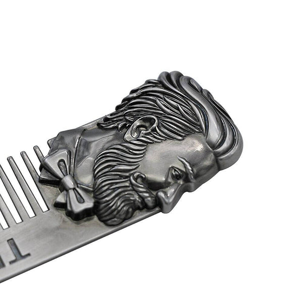 CestoMen New Design Stainless Steel Skull Beard Comb