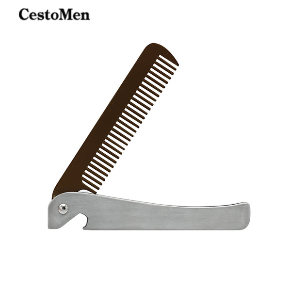 Stainless Steel Pocket Folding Beard Shaping Comb