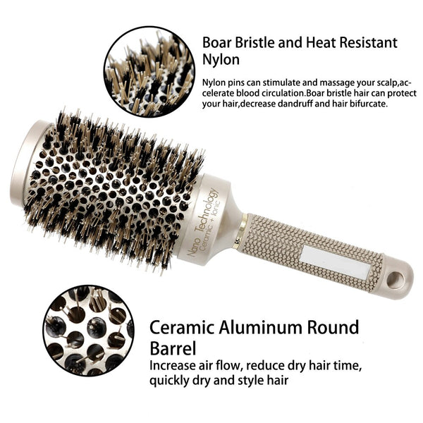 CestoMen Heat Resistant Ceramic Round Brush