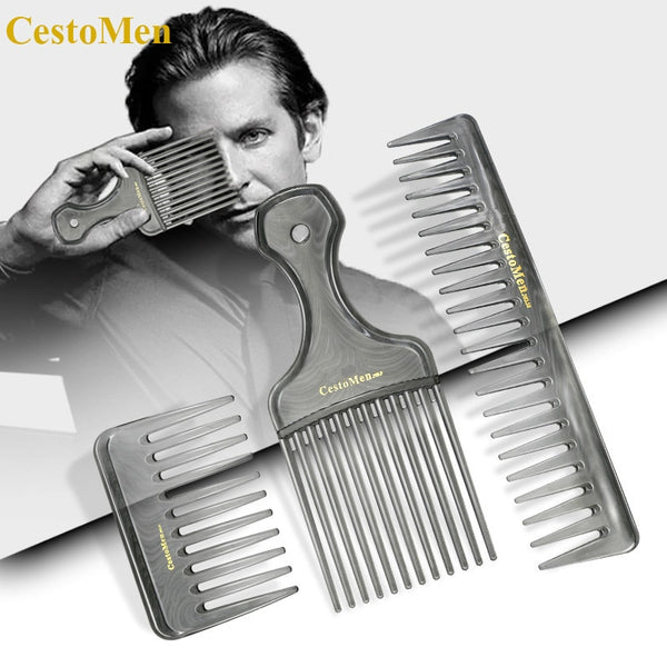 CestoMen 3pcs/set Professional Style Afro Comb