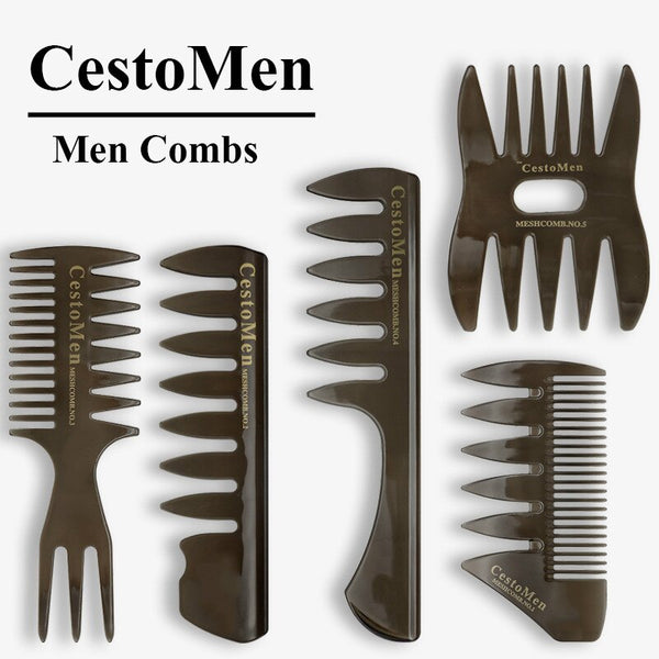 5pcs/set CestoMen Salon Large Tooth Hairdressing Comb