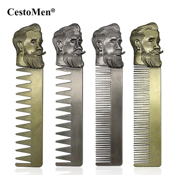 Super Steel Fine Toothed Men Beard Template Styling Comb