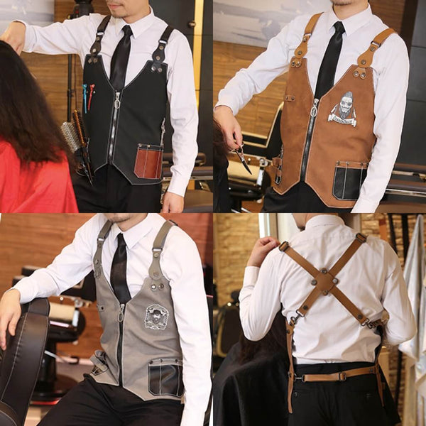 New Leather Barber Leather Vest