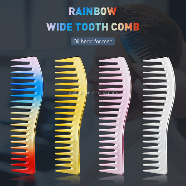 New styles Electroplating Rainbow Wide Teeth Comb