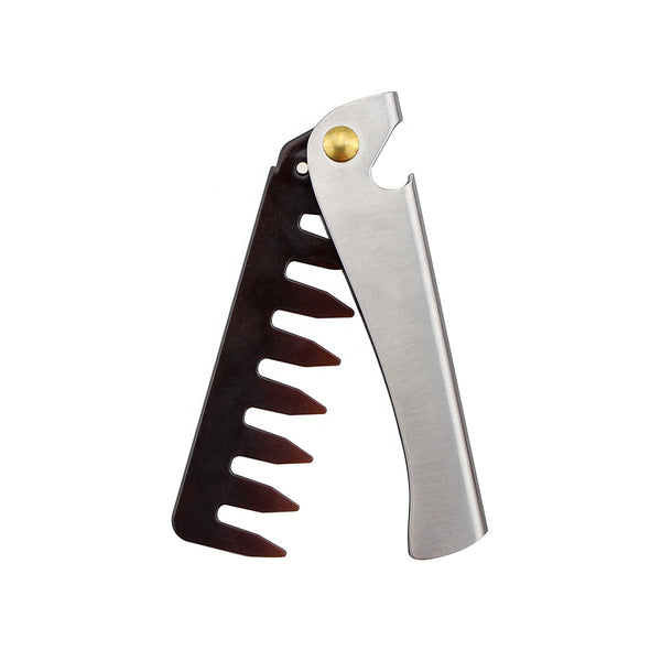 Professional Men's Mustache Wide Tooth Folding Comb