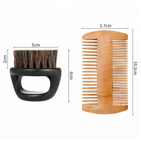 Plastic Handle Round Shaving Brush Beard Kit