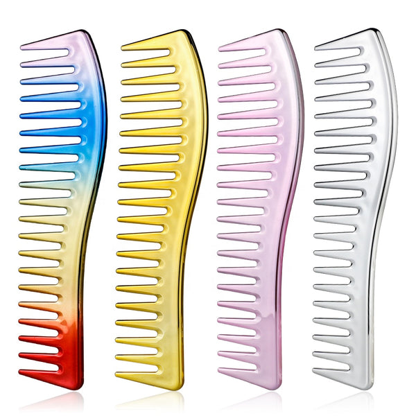 New styles Electroplating Rainbow Wide Teeth Comb