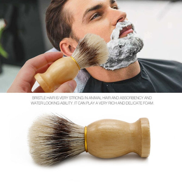 Hair Cleaning Appliance Tool Shaving Brush With Wood Handle