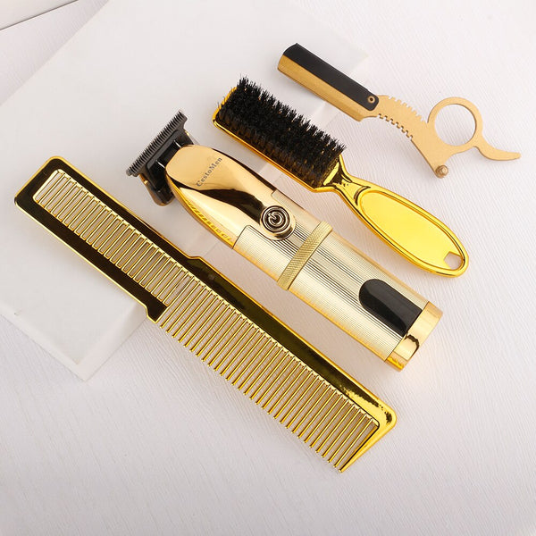 Barber Hair Clipper Gold Set