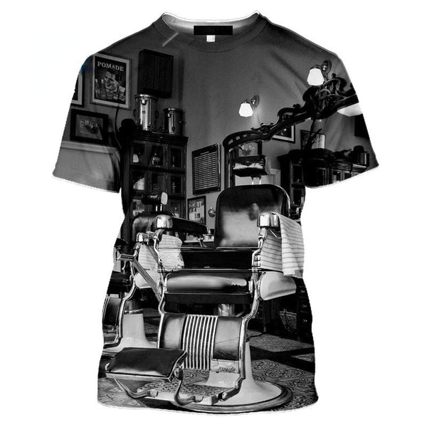 3D Barbershop T-shirt Scissors C13