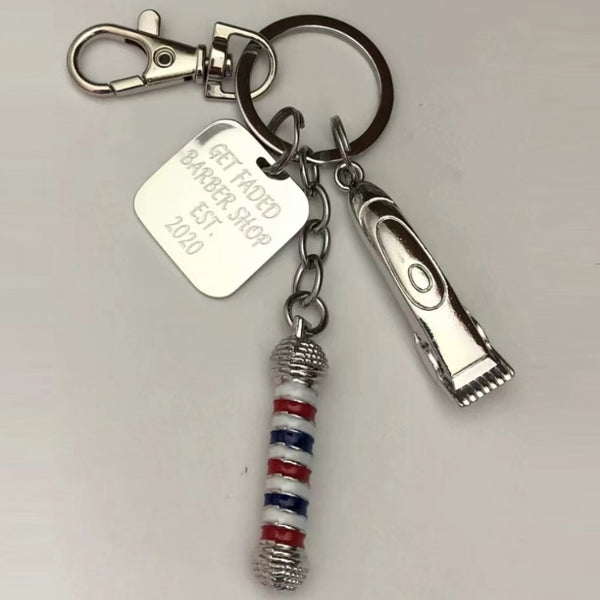 Barber Shop Personalized Key Chain