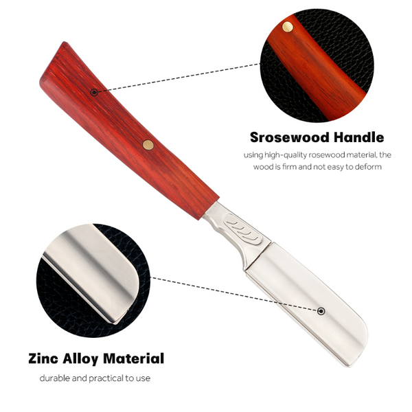 Redwood Handle Shaving Razor with Replaceable Blade Tool