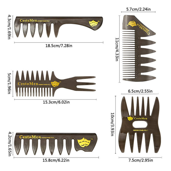 5 PCS Barber Hair Comb Styling Set with Gift Bag