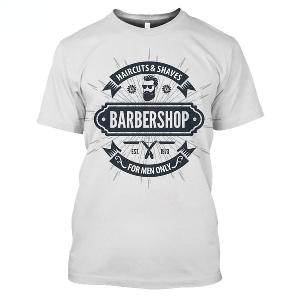 3D Barbershop T-shirt Scissors C9